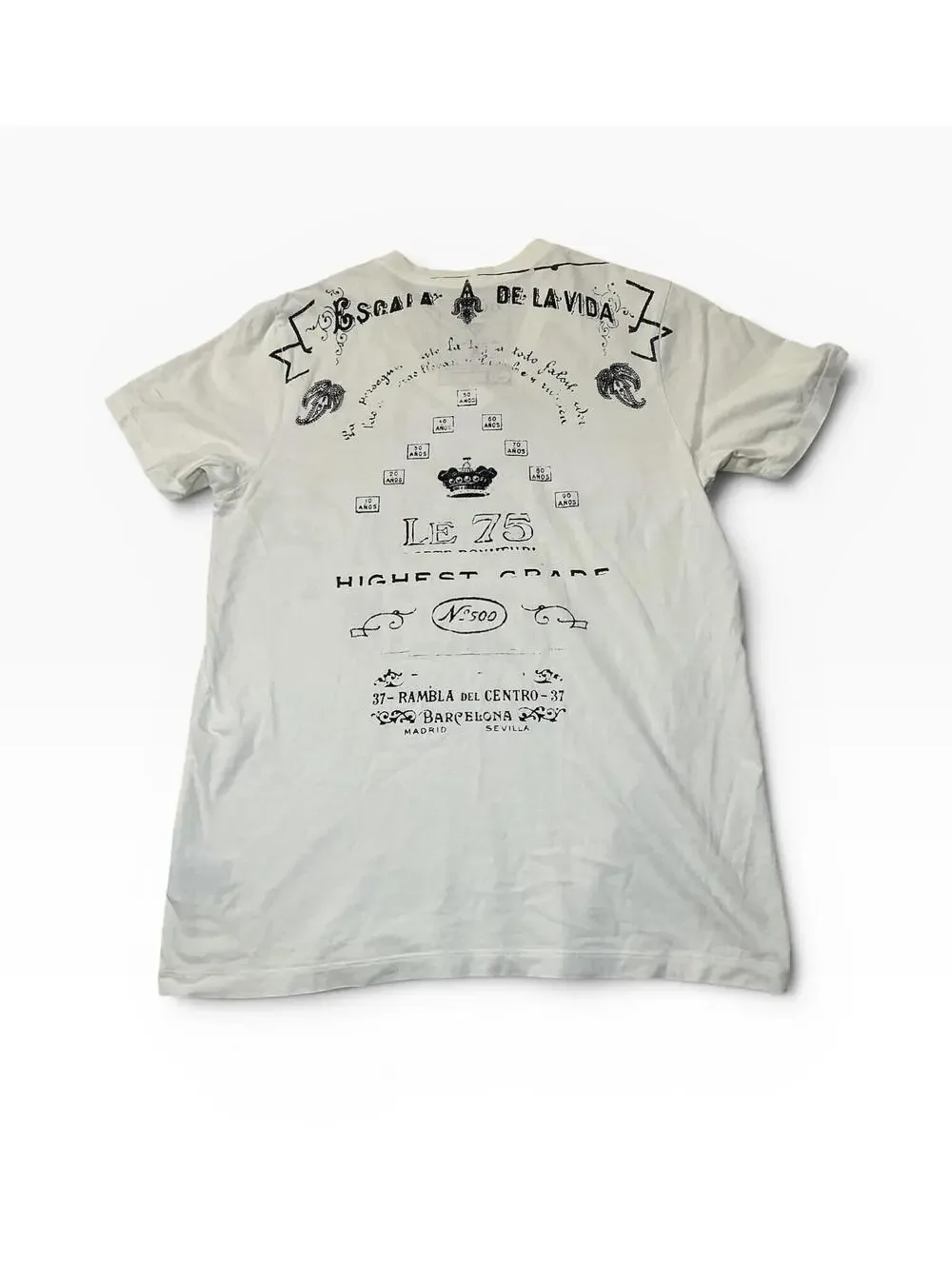 GUESS La Joya Graphic T Shirt Mens M White Vintage Y2K Distressed Print Tee - Picture 4 of 6